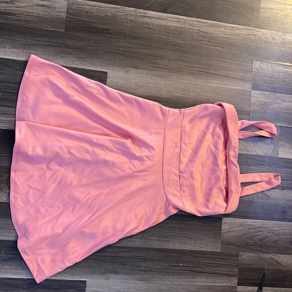 peach dress